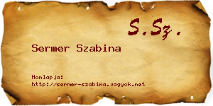 Sermer Szabina névjegykártya